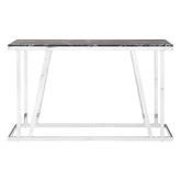Ackley Silver Console Table With Black Marble Top