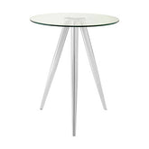 Barton Round Glass Bar Table with Chrome Legs