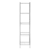 Dara 5 Tier Chrome Shelf Unit With Basket