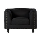 Feya Black Fabric Chair with Stud Detail