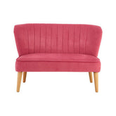Mia 2 Seat Pink Velvet Kids Sofa