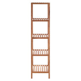 Arla 5 Tier Walnut Wood Tall Shelf Unit