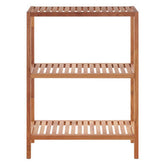 Arla 3 Tier Walnut Wood Bathroom Shelf Unit