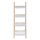 ARLA Four Tier Birch Wood Bathroom Shelf Unit