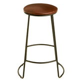 Brixton Faux Leather Bar Stool with Metal Legs