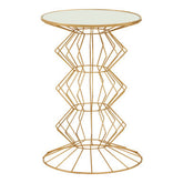 Yaxi Gold Finish Frame Table