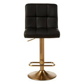 Baina Black Faux Leather Bar Stool