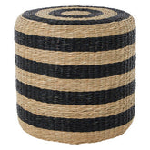 Ashby Seagrass Pouffe with Black Stripes