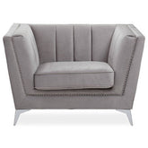 Hansa Grey Velvet Chair