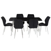 Wimslow Black Tempered Glass Dining Table with 6 Chairs