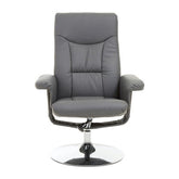 Denton Grey Leather Effect Reclining Chair
