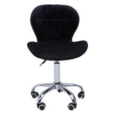 Franki Black Velvet Quilted Home Office Chair