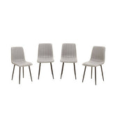 Tiana Set Of 4 Light Grey Leather Effect Dining Chairs