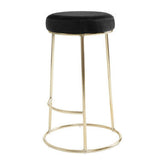 Manhattan Black Velvet Bar Stool