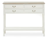 Heritage 4 Drawer White Console Table