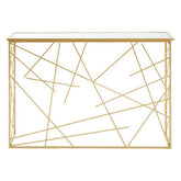 Farran Gold Finish Console Table With Mirror Top
