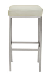Baina White And Chrome Finish Bar Stool