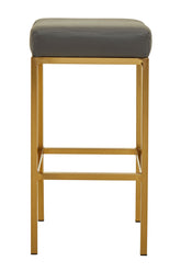 Baina Dark Grey And Gold Finish Bar Stool