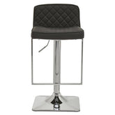 Baina Black And Chrome Bar Stool With Square Base