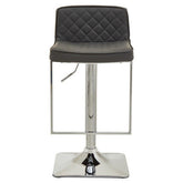 Baina Dark Grey And Chrome Square Base Bar Stool
