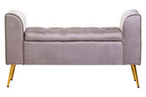 Loretta Mink Velvet Ottoman Storage Bench