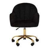 Brent Black Velvet And Gold Base Home Office Chair