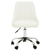 Brent Off White Leather Effect Home Office Chair