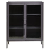 Acier Two Door Grey Metal Cabinet