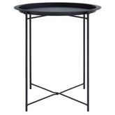 Acero Black Metal Round Side Table