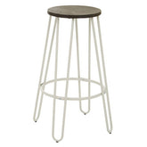 District White Finish Metal Frame Bar Stool