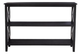 Heritage Three Shelf Large Black Bookcase