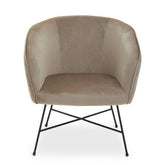 Stockholm Mink Velvet Curved Accent Chair