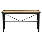 Depok Metal and Rattan Bench