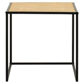 Depok Rattan and Metal Square Side Table