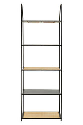 Depok Rattan And Metal Five Tier Shelf Unit