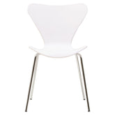 Laila White Seat And Silver Chrome Legs Dining Chair