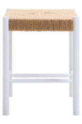 Bandar Natural Rope and White Wood Stool