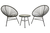Miami Grey 3 Piece Rattan Patio Set