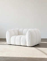 Pooky Pumpkin Single Armchair, White Boucle
