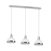 Vermont Three White and Chrome Shade Pendant Light