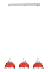 Jasper Red Shade And Chrome Pendant Light