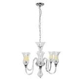 Abelia Glass And Chrome 6 Arm Chandelier