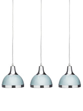 Vermont Three Shutter Blue and Chrome Shade Pendant Light