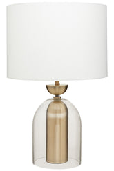 Sellis Clear Glass And Brass Finish Metal Table Lamp
