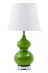 Heidy Light Green Glass Table Lamp with Chrome Base