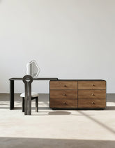 Aurora Corner Dressing Table With Mirror, Solid Wood