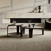 Chloe Round Nesting Coffee Table Set, Walnut