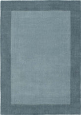 Bordered Duck Egg Blue Wool Rug