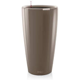 Lechuza RONDO 32 Self Watering Planter Large Plastic Indoor and Outdoor Plant Pot with Drainage Hole D32 H56 cm Shiny Taupe