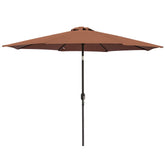 Greenbay 2.7m Round Parasol - Tilt Sun Shade Canopy Umbrella for Outdoor Garden Patio Summer Camping- Coffee